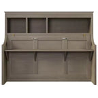 Lit escamotable double Whisen Elegant avec bureau et étagères de rangement