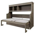Lit escamotable double Whisen Elegant avec bureau et étagères de rangement
