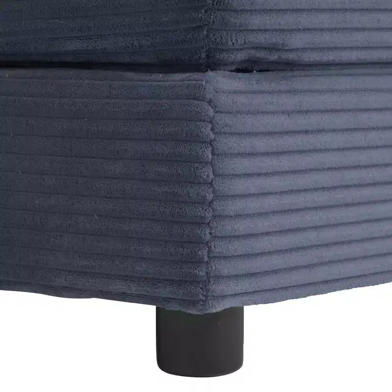 MAYEERTY 141.6 Canapé modulaire moderne en velours côtelé avec quatre oreillers pour salon bleu