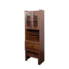 JVNOXK Bureau convertible pliable de 23 pouces avec étagère et tiroir de rangement, poste de travail multifonctionnel pour bureau à domicile, finition noyer