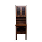JVNOXK Bureau convertible pliable de 23 pouces avec étagère et tiroir de rangement, poste de travail multifonctionnel pour bureau à domicile, finition noyer