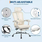 Acekool Fauteuil inclinable ergonomique en maille avec repose-pieds, réglage lombaire et appui-tête, pour bureau à domicile et salle de jeux