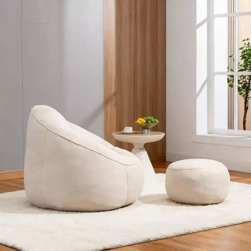 Canapé Poire en Mousse Haute Pression Fauteuil Poire Adulte avec Rembourrage en Mousse Compressée et Repose-Pieds