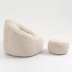Canapé Poire en Mousse Haute Pression Fauteuil Poire Adulte avec Rembourrage en Mousse Compressée et Repose-Pieds