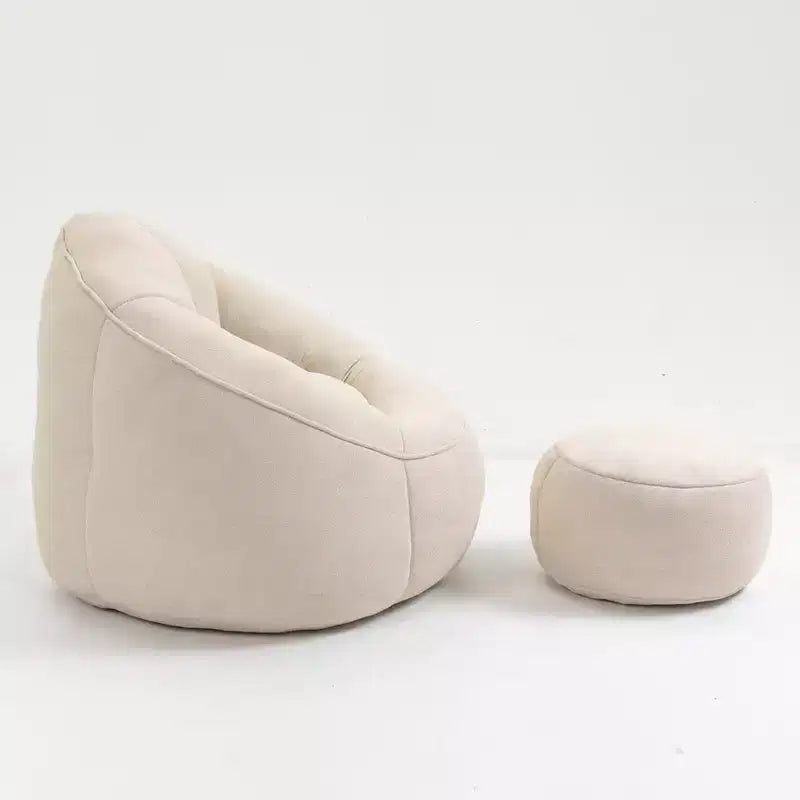 Canapé Poire en Mousse Haute Pression Fauteuil Poire Adulte avec Rembourrage en Mousse Compressée et Repose-Pieds