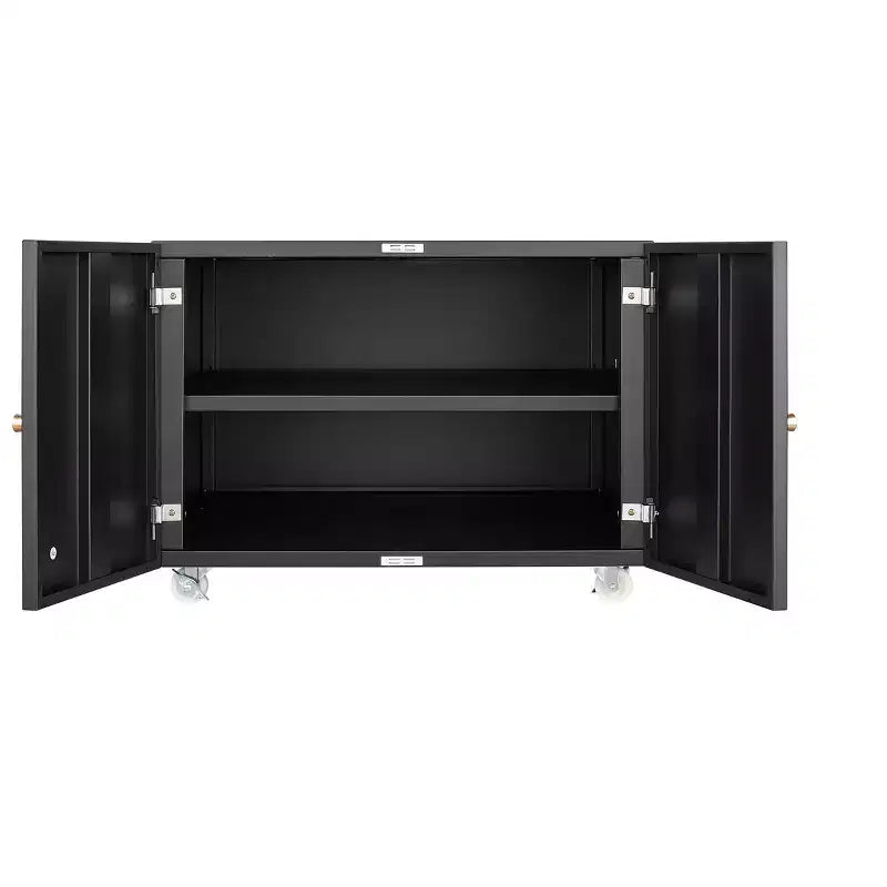 MAYEERTY Meuble de rangement mobile blanc en métal pour imprimante, avec étagère réglable et roulettes