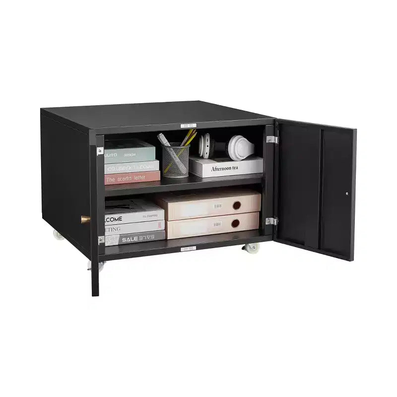 MAYEERTY Meuble de rangement mobile blanc en métal pour imprimante, avec étagère réglable et roulettes