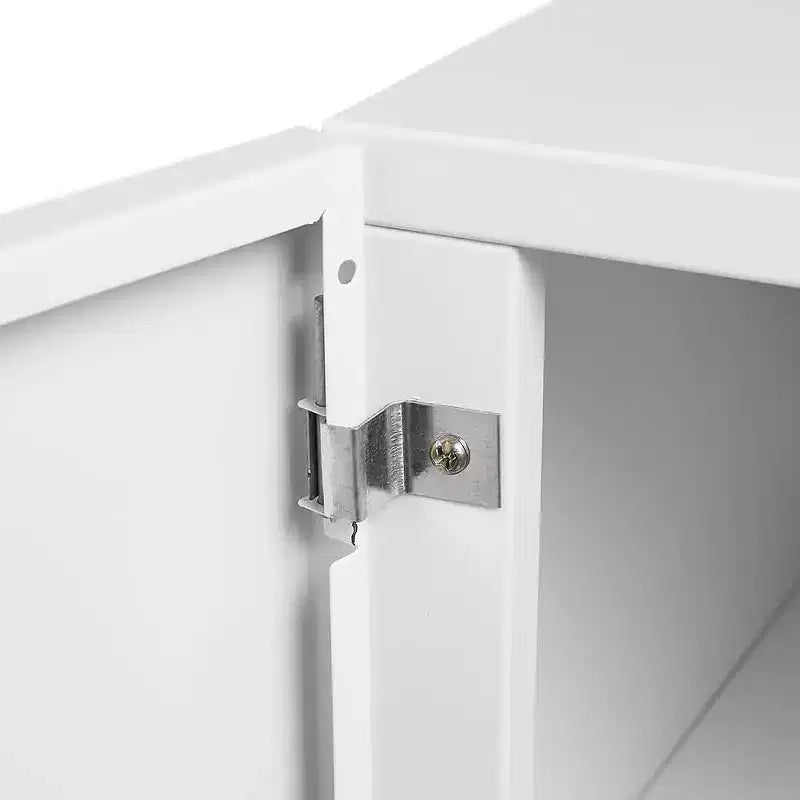 MAYEERTY Meuble de rangement mobile blanc en métal pour imprimante, avec étagère réglable et roulettes