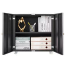 MAYEERTY Meuble de rangement mobile blanc en métal pour imprimante, avec étagère réglable et roulettes