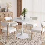 MAYEERTY Table Basse Hexagonale Moderne de 80 cm avec Plateau en Marbre Imprimé Blanc et Base en Métal pour Salle à Manger Salon Blanc