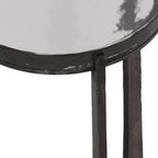 Table d'appoint rustique, bout de canapé ou petite table de chevet pour la décoration intérieure - Table de chevet ronde en métal avec plateau en verre pour petits espaces - 22 Bronze et Cuivre