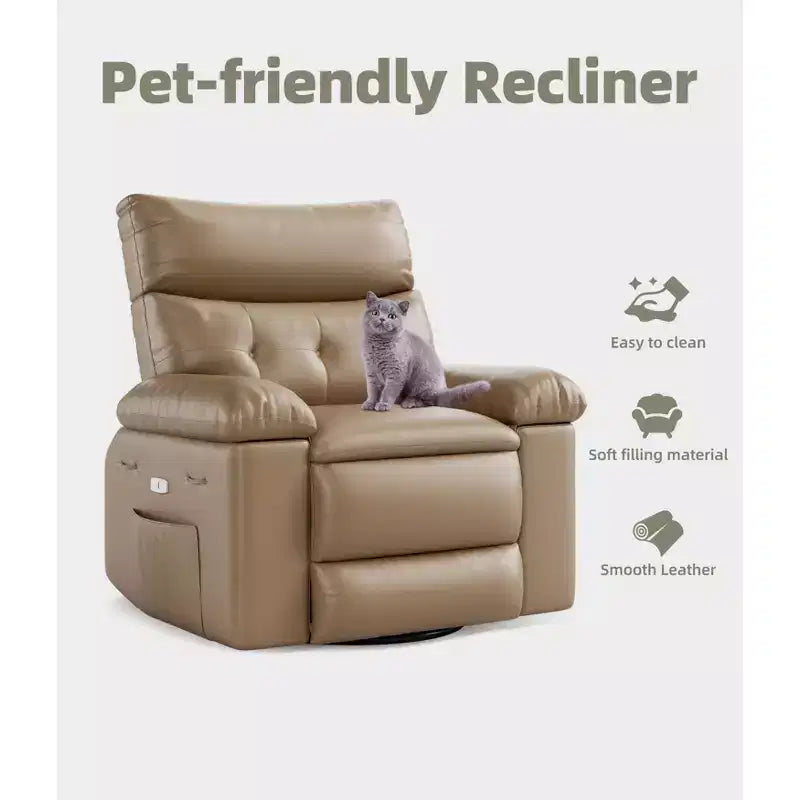 Fauteuil inclinable Acekool surdimensionné pour adultes, fauteuil inclinable manuel en cuir PU extra large, coussin en éponge 1,5 fois plus épais, fauteuil paresseux confortable