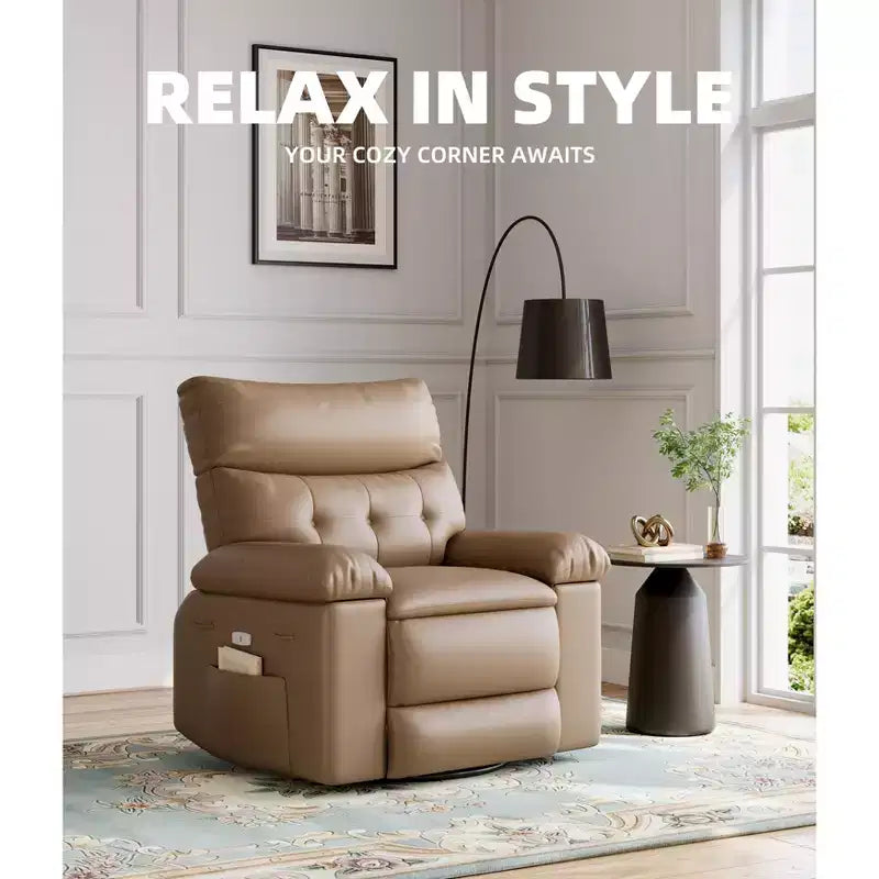 Fauteuil inclinable Acekool surdimensionné pour adultes, fauteuil inclinable manuel en cuir PU extra large, coussin en éponge 1,5 fois plus épais, fauteuil paresseux confortable