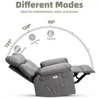 Fauteuil inclinable Acekool surdimensionné pour adultes, fauteuil inclinable manuel en cuir PU extra large, coussin en éponge 1,5 fois plus épais, fauteuil paresseux confortable