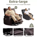 Fauteuil inclinable Acekool surdimensionné pour adultes, fauteuil inclinable manuel en cuir PU extra large, coussin en éponge 1,5 fois plus épais, fauteuil paresseux confortable