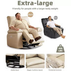 Fauteuil inclinable Acekool surdimensionné pour adultes, fauteuil inclinable manuel en cuir PU extra large, coussin en éponge 1,5 fois plus épais, fauteuil paresseux confortable