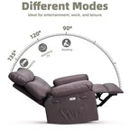Fauteuil inclinable Acekool surdimensionné pour adultes, fauteuil inclinable manuel en cuir PU extra large, coussin en éponge 1,5 fois plus épais, fauteuil paresseux confortable