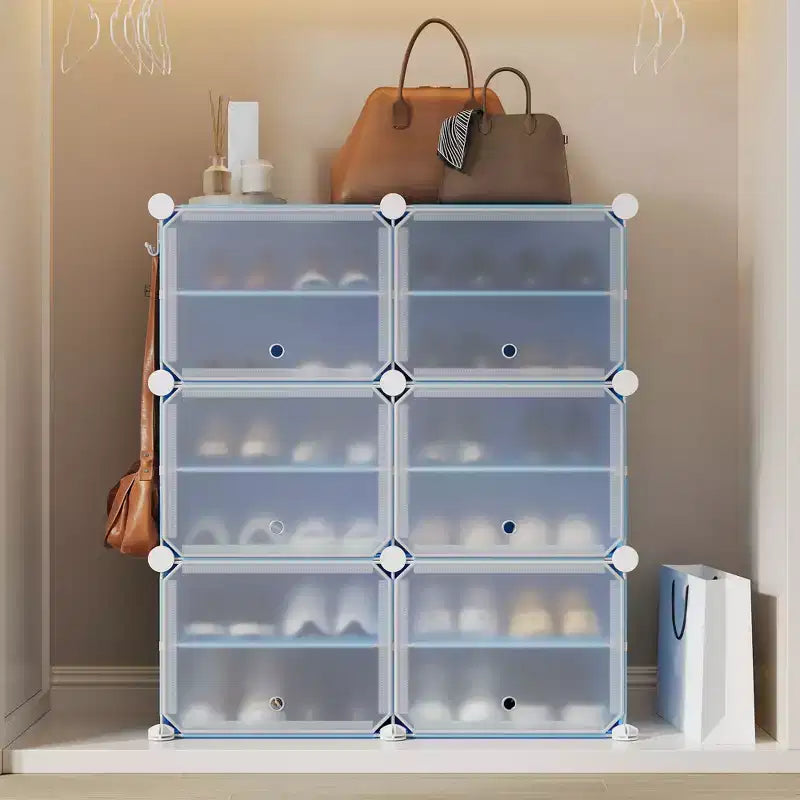 Meuble de rangement pour chaussures, Étagère à chaussures 6 niveaux, Gain de place pour entrée, chambre et salon