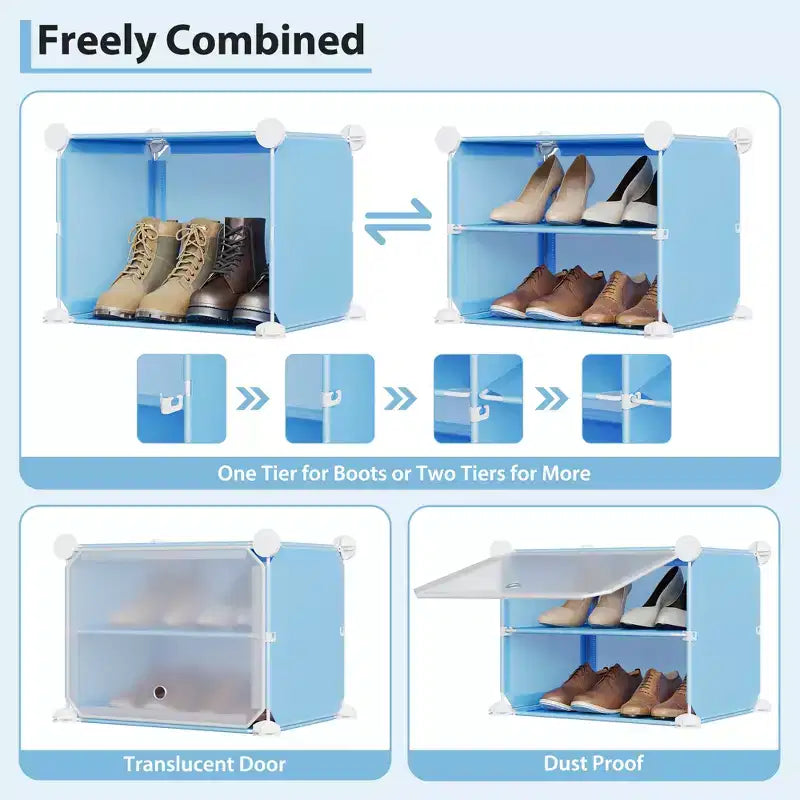 Meuble de rangement pour chaussures, Étagère à chaussures 6 niveaux, Gain de place pour entrée, chambre et salon