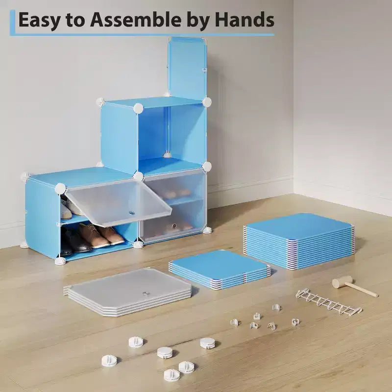 Meuble de rangement pour chaussures, Étagère à chaussures 6 niveaux, Gain de place pour entrée, chambre et salon