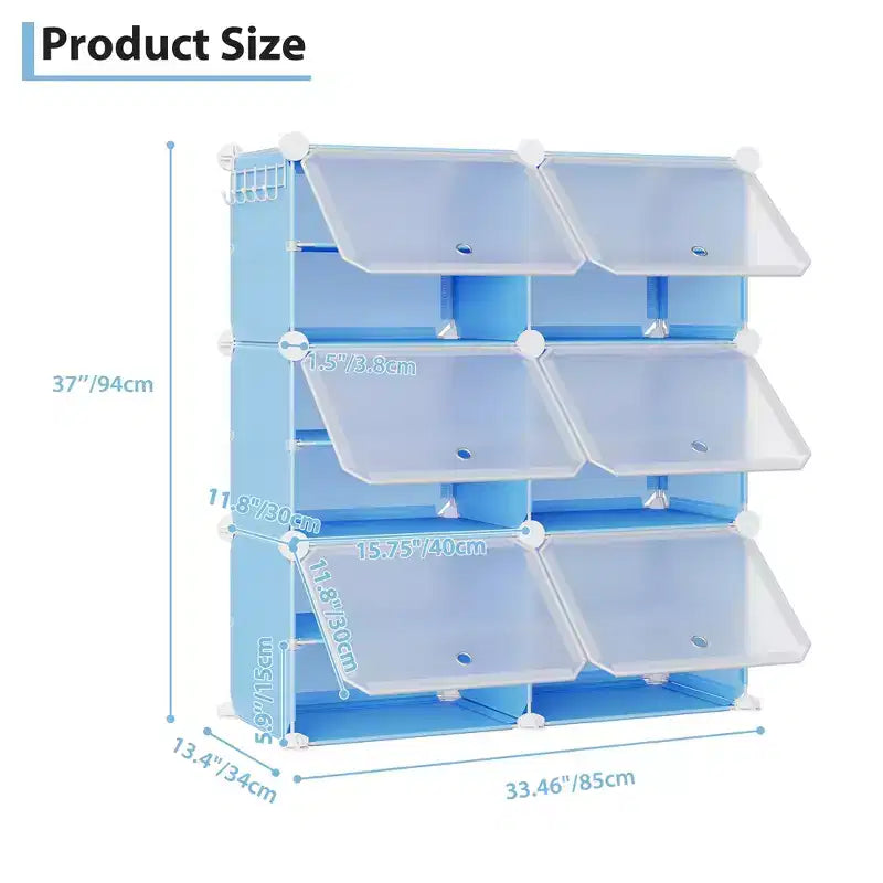 Meuble de rangement pour chaussures, Étagère à chaussures 6 niveaux, Gain de place pour entrée, chambre et salon