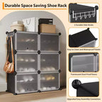 Meuble de rangement pour chaussures, Étagère à chaussures 6 niveaux, Gain de place pour entrée, chambre et salon