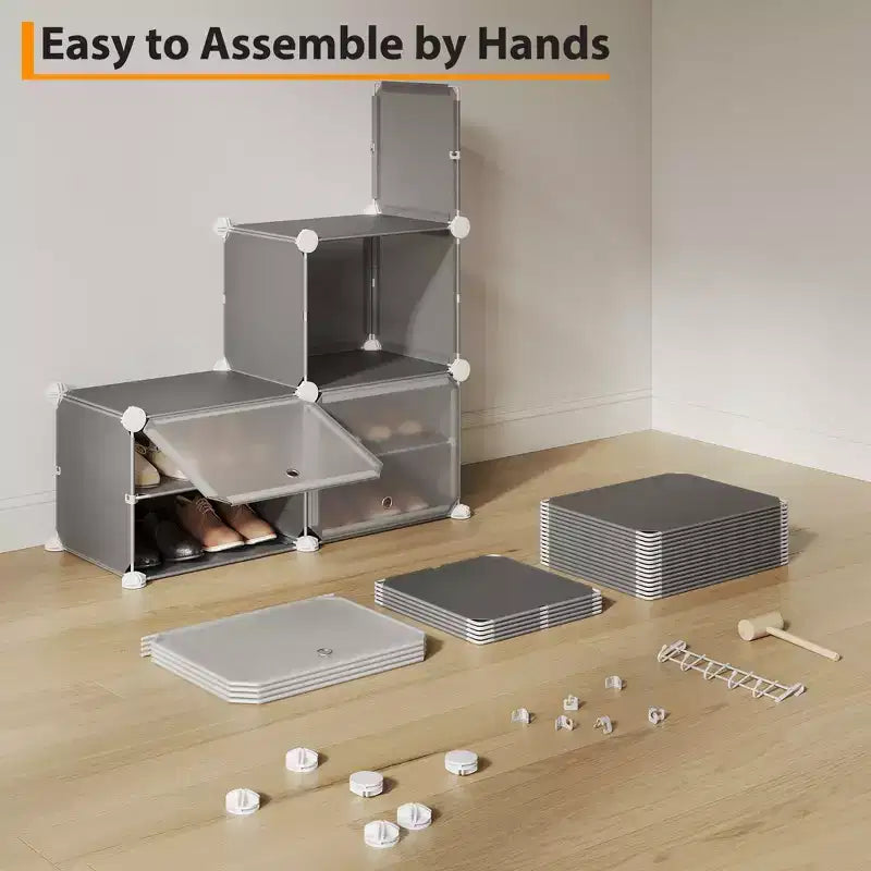 Meuble de rangement pour chaussures, Étagère à chaussures 6 niveaux, Gain de place pour entrée, chambre et salon