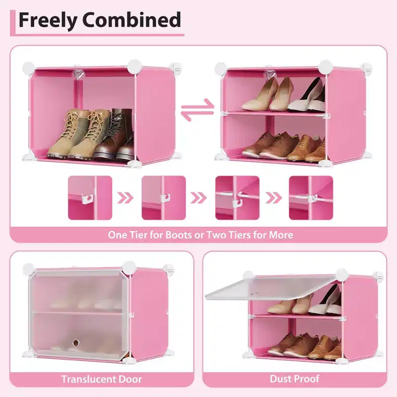 Meuble de rangement pour chaussures, Étagère à chaussures 6 niveaux, Gain de place pour entrée, chambre et salon