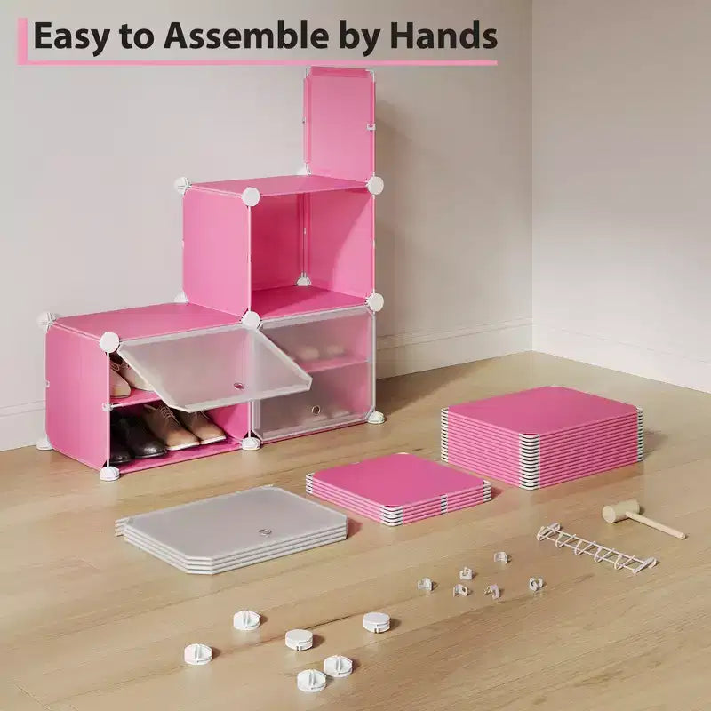 Meuble de rangement pour chaussures, Étagère à chaussures 6 niveaux, Gain de place pour entrée, chambre et salon
