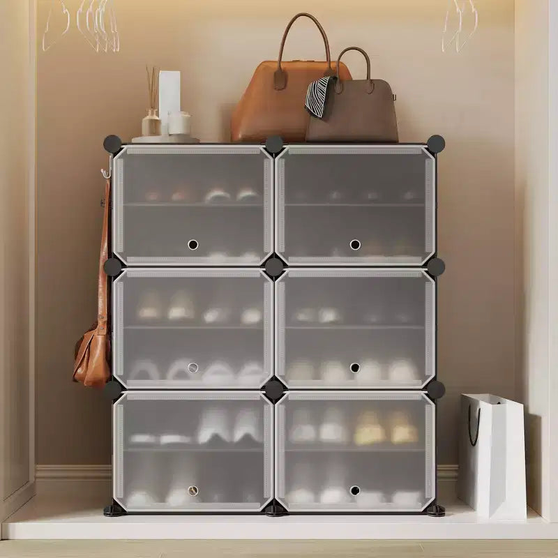 Meuble de rangement pour chaussures, Étagère à chaussures 6 niveaux, Gain de place pour entrée, chambre et salon