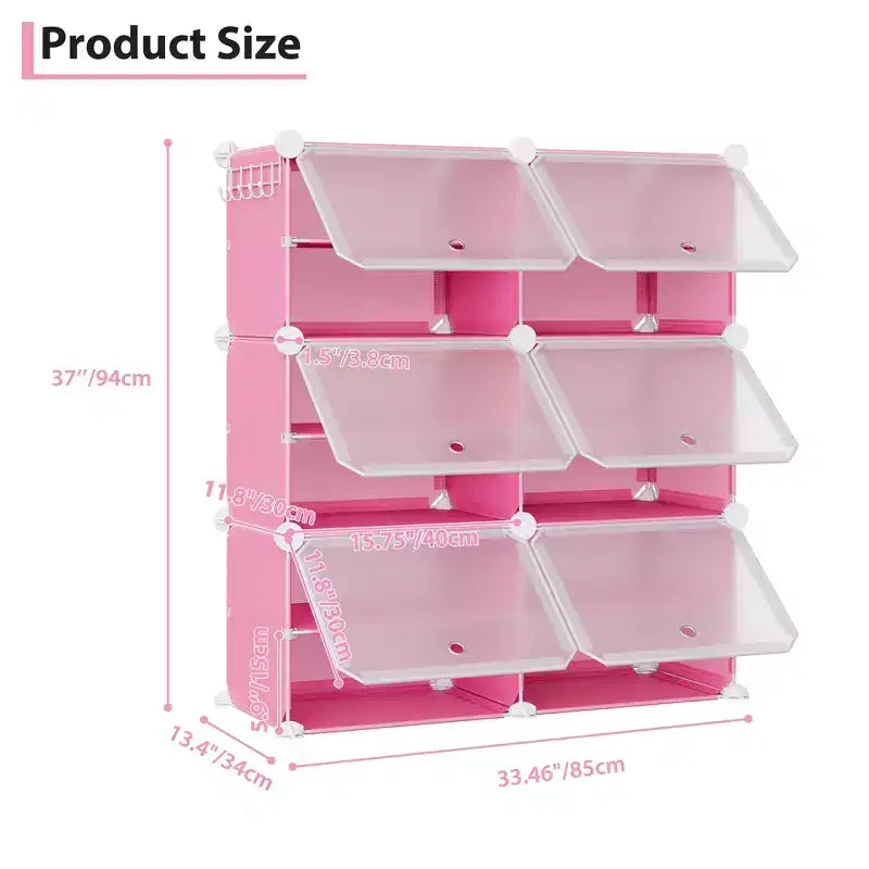Meuble de rangement pour chaussures, Étagère à chaussures 6 niveaux, Gain de place pour entrée, chambre et salon