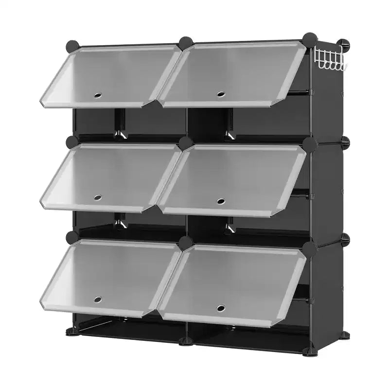 Meuble de rangement pour chaussures, Étagère à chaussures 6 niveaux, Gain de place pour entrée, chambre et salon