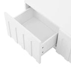 Meuble TV et table basse élégants 2 pièces MAYEERTY, console multimédia arquée blanche pour téléviseurs de 80 pouces
