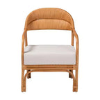Fauteuil GDFStudio Bohémien en rotin tressé de 26 po avec tissu d'ameublement