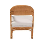 Fauteuil GDFStudio Bohémien en rotin tressé de 26 po avec tissu d'ameublement