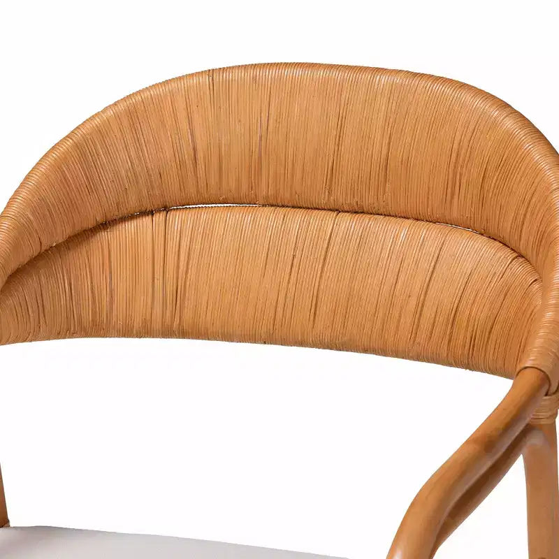 Fauteuil GDFStudio Bohémien en rotin tressé de 26 po avec tissu d'ameublement