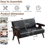 Canapé en Faux Cuir TYBOATLE, Petit Canapé de Bureau Moderne du Milieu du Siècle, Mini Causeuse Rembourrée Confortable pour Petits Espaces, Chambre, Salon, Appartement