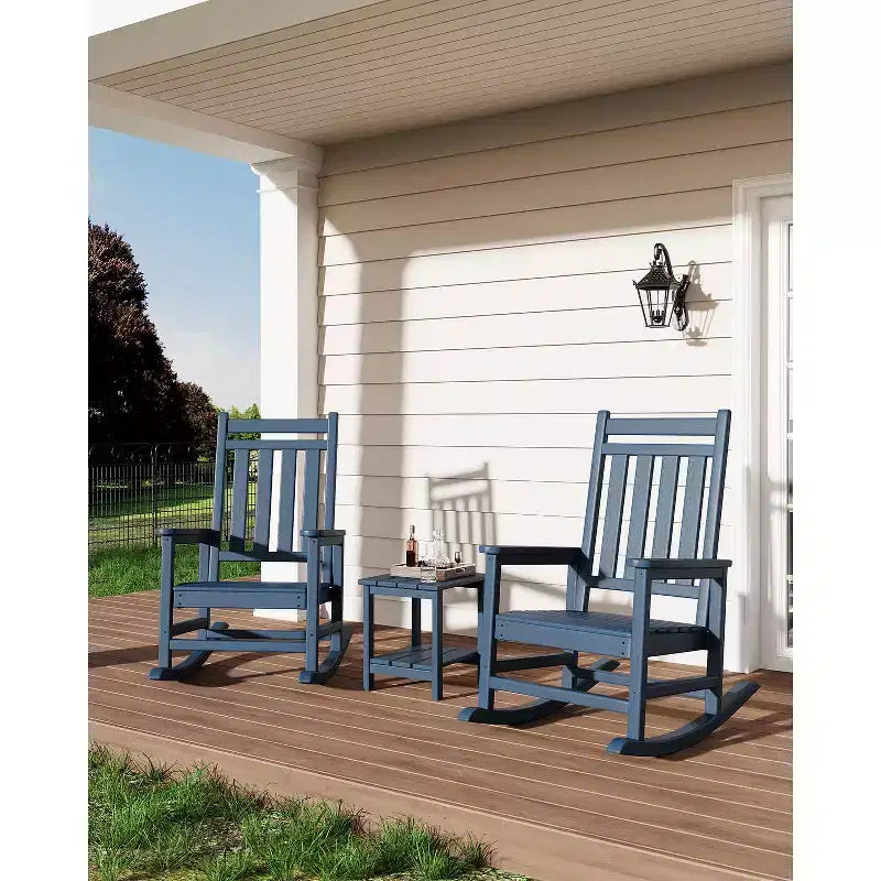 Table d'appoint d'extérieur à 2 niveaux, 45,7 cm, en PEHD, toutes saisons, pour terrasse, table d'appoint pour patio, piscine, intérieur, jardin, blanc - 2 pièces