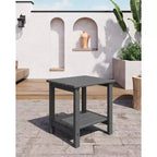 Table d'appoint d'extérieur à 2 niveaux, 45,7 cm, en PEHD, toutes saisons, pour terrasse, table d'appoint pour patio, piscine, intérieur, jardin, blanc - 2 pièces