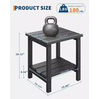 Table d'appoint d'extérieur à 2 niveaux, 45,7 cm, en PEHD, toutes saisons, pour terrasse, table d'appoint pour patio, piscine, intérieur, jardin, blanc - 2 pièces