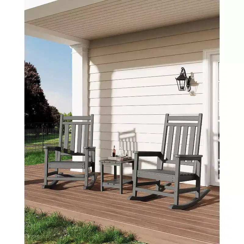 Table d'appoint d'extérieur à 2 niveaux, 45,7 cm, en PEHD, toutes saisons, pour terrasse, table d'appoint pour patio, piscine, intérieur, jardin, blanc - 2 pièces