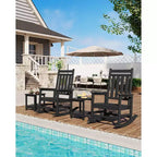 Table d'appoint d'extérieur à 2 niveaux, 45,7 cm, en PEHD, toutes saisons, pour terrasse, table d'appoint pour patio, piscine, intérieur, jardin, blanc - 2 pièces