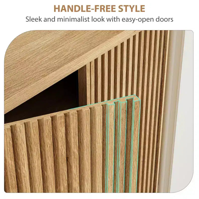 Meuble à chaussures rustique avec portes cannelées de 41,5 po - Banc d'entrée à 5 niveaux avec 4 étagères réglables pour le rangement dans le couloir et le foyer