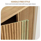 Meuble à chaussures rustique avec portes cannelées de 41,5 po - Banc d'entrée à 5 niveaux avec 4 étagères réglables pour le rangement dans le couloir et le foyer