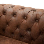 Fauteuil d'appoint Chesterfield moderne Whisen, fauteuil club avec accoudoirs arrondis, garniture cloutée et pieds en bois massif