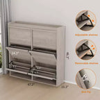 GarveeHome Meuble à Chaussures avec 6 Tiroirs Basculants, Armoire à Chaussures en Bois avec Étagère Réglable, Rangement à Chaussures, Meuble à Chaussures Caché pour Entrée