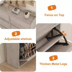 GarveeHome Meuble à Chaussures avec 6 Tiroirs Basculants, Armoire à Chaussures en Bois avec Étagère Réglable, Rangement à Chaussures, Meuble à Chaussures Caché pour Entrée