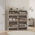 GarveeHome Meuble à Chaussures avec 6 Tiroirs Basculants, Armoire à Chaussures en Bois avec Étagère Réglable, Rangement à Chaussures, Meuble à Chaussures Caché pour Entrée