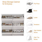 GarveeHome Meuble à Chaussures avec 6 Tiroirs Basculants, Armoire à Chaussures en Bois avec Étagère Réglable, Rangement à Chaussures, Meuble à Chaussures Caché pour Entrée