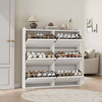 GarveeHome Meuble à Chaussures avec 6 Tiroirs Basculants, Armoire à Chaussures en Bois avec Étagère Réglable, Rangement à Chaussures, Meuble à Chaussures Caché pour Entrée
